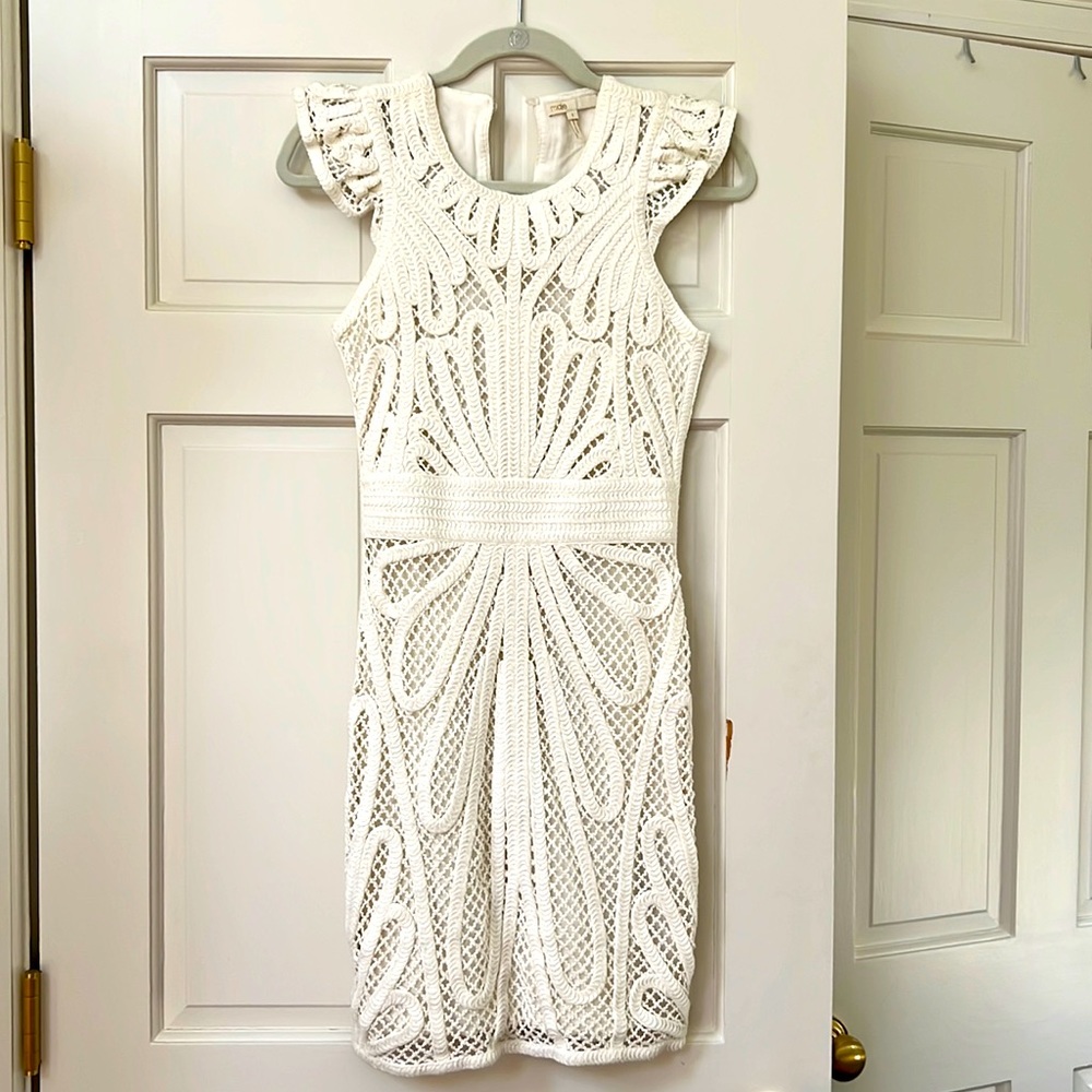 Maje cream crochet dress